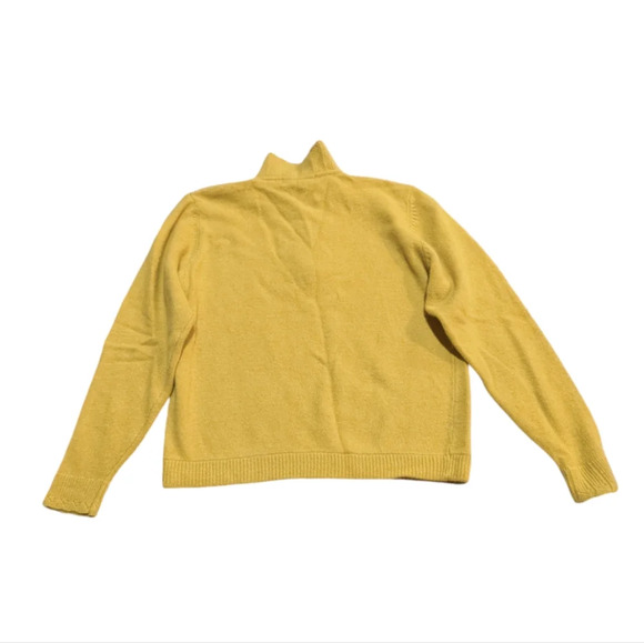 Vintage Mustard Yellow Knit Lambswool Angora Rabbit Hair Sweater Gold - Picture 5 of 9